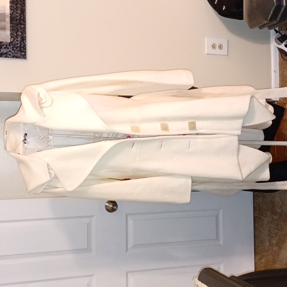 Winter white dress coat